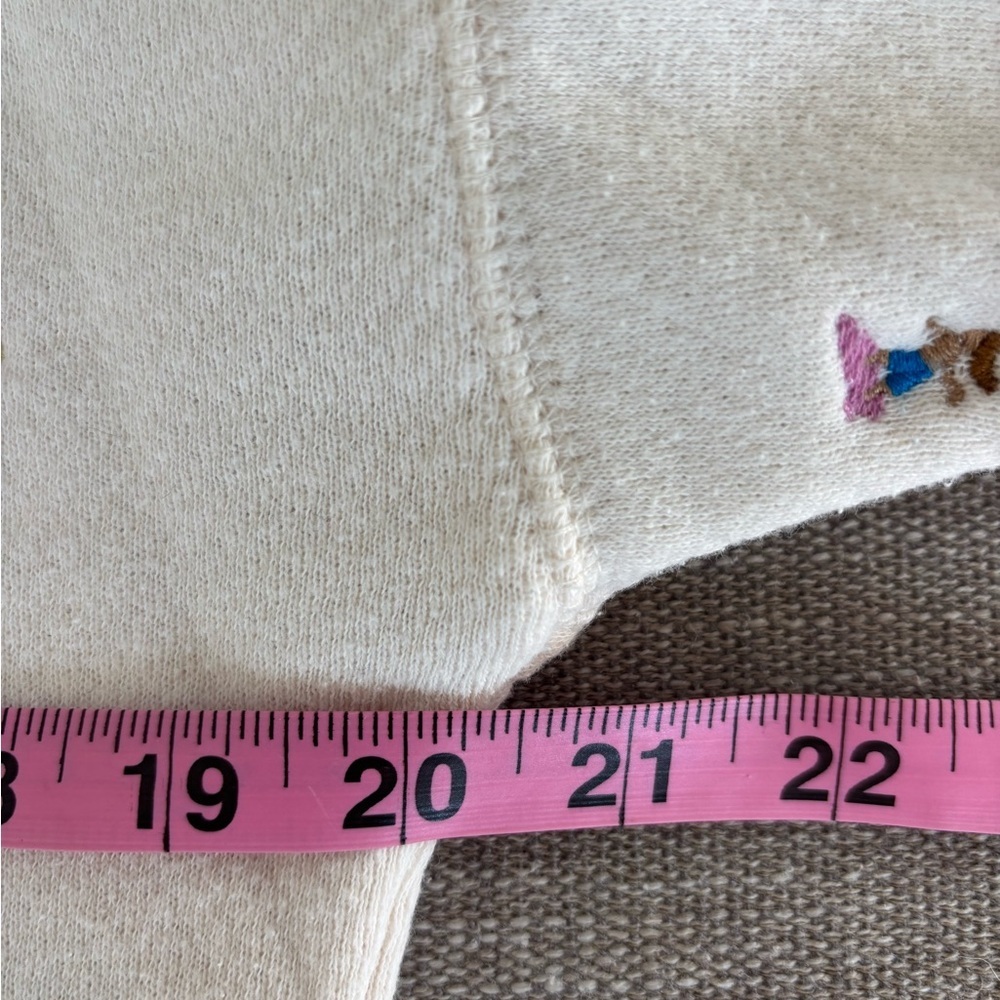Madewell Embroidered Tropical Beach Vacation Motif Cream Sweatshirt Cotton XXS - Picture 9 of 10
